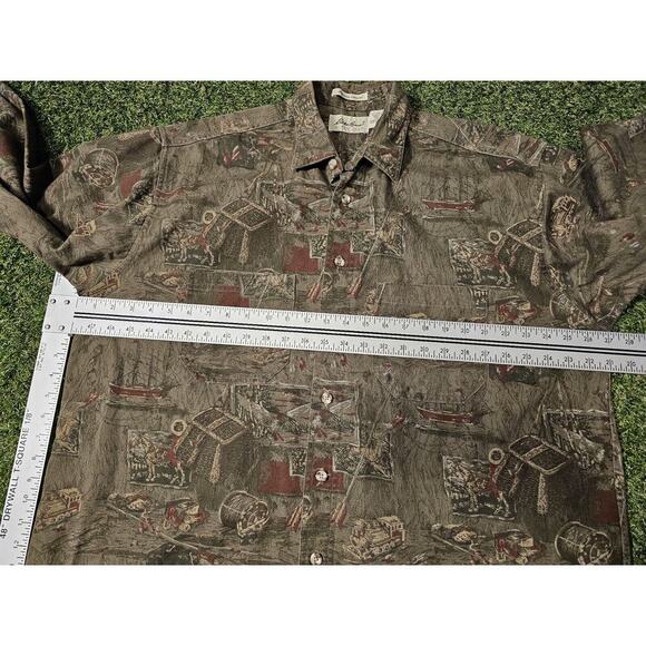 VTG Mens Eddie Bauer Outdoor Cabin Hunting Fishing Elkhorn Canvas Shirt XL - Picture 4 of 6